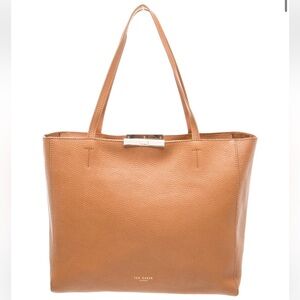 Ted Baker Clarkia Leather Tote Bag Tan | Pebbled Shopper | Designer Handbag